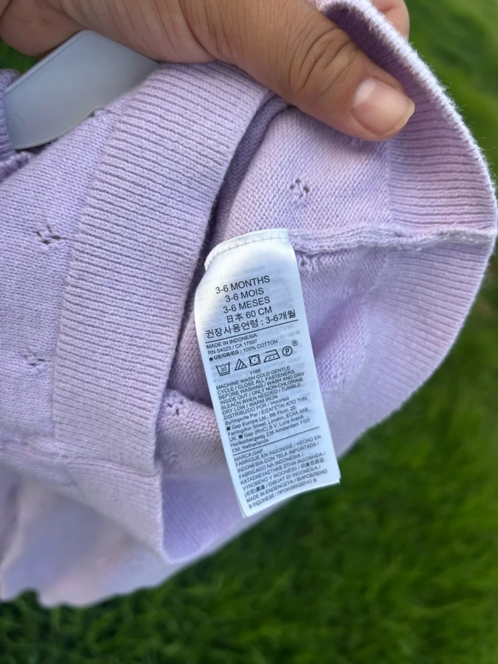 GAP Baby Lilac Ruffle Knit Sweater